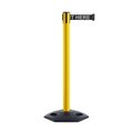 Montour Line Stanchion Belt Barrier Rubber Base Yellow Post 7.5ftWait..Belt MSR630-YW-PLEAWBW-75